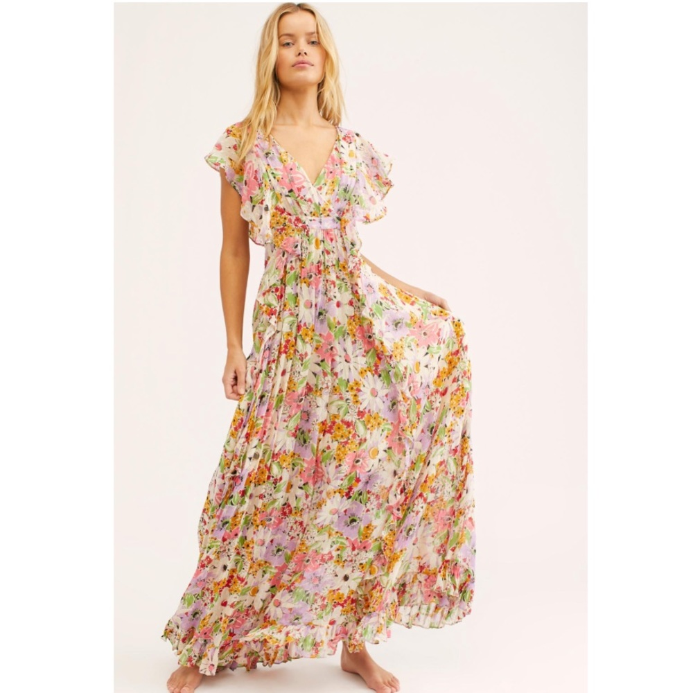 Free People X Timo Delicate Semi Ruffle maxi Dress